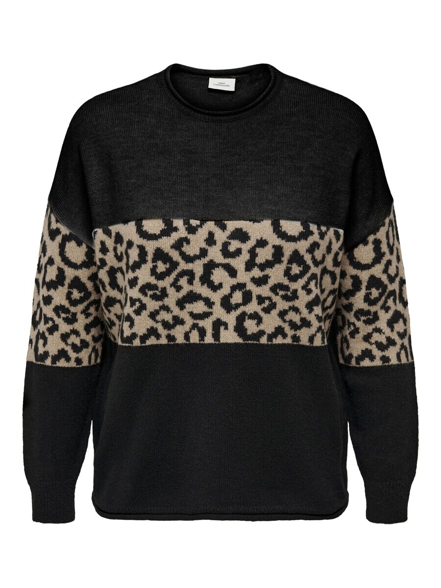 

Тонкий вязаный свитер ONLY Carmakoma Sweater, черный