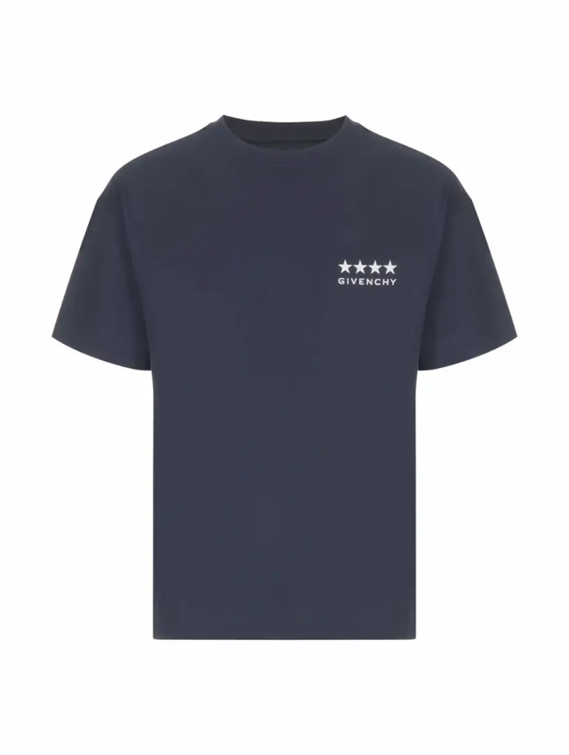 

Хлопковая футболка с логотипом Givenchy, тёмно-синий
