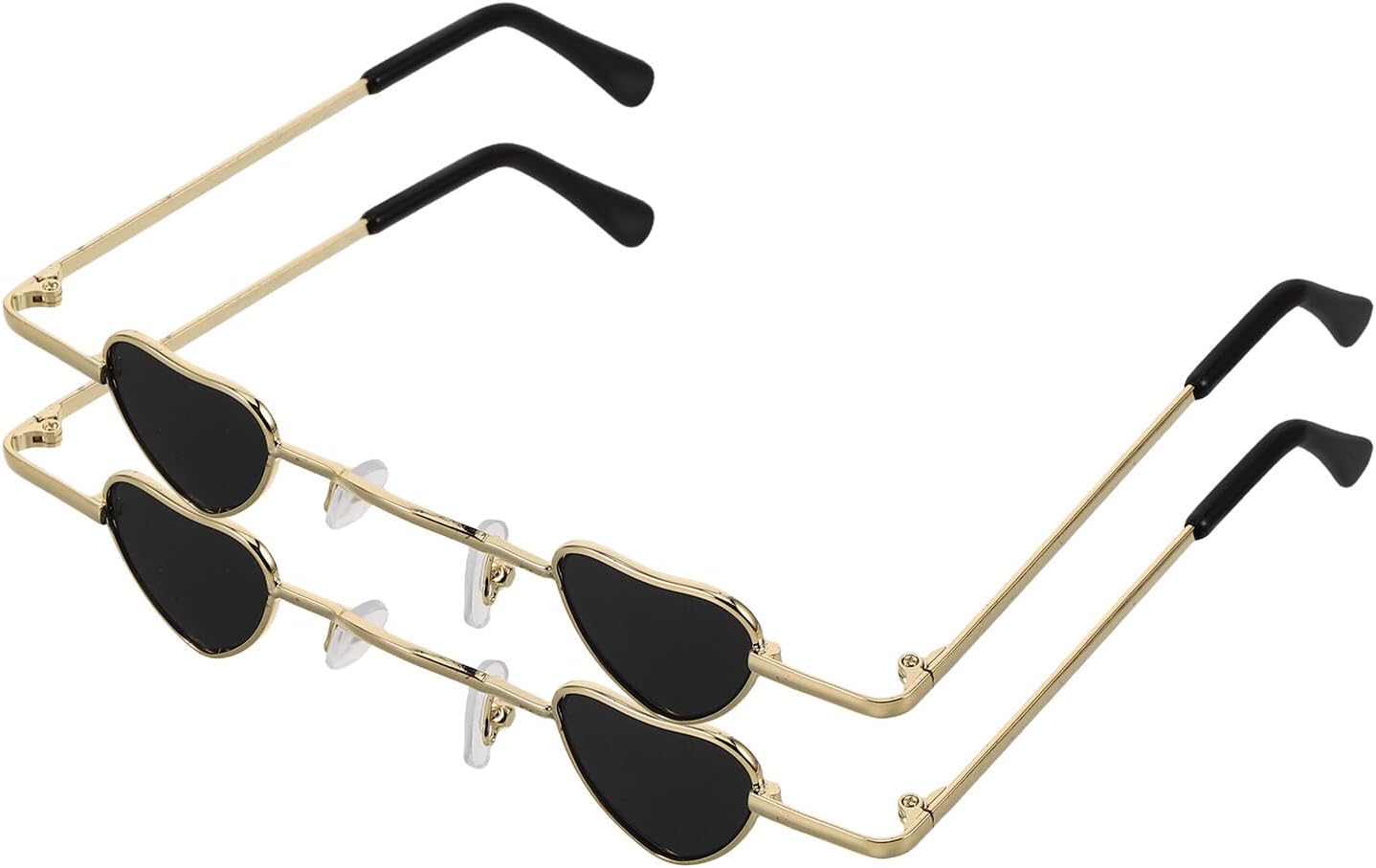 

KESYOO 2 шт. Солнцезащитные очки в форме сердца, тонкая оправа, защита от УФ-излучения, винтажный стиль, для женщин и мужчин, для вечеринок, путешествий и повседневного использования, Black