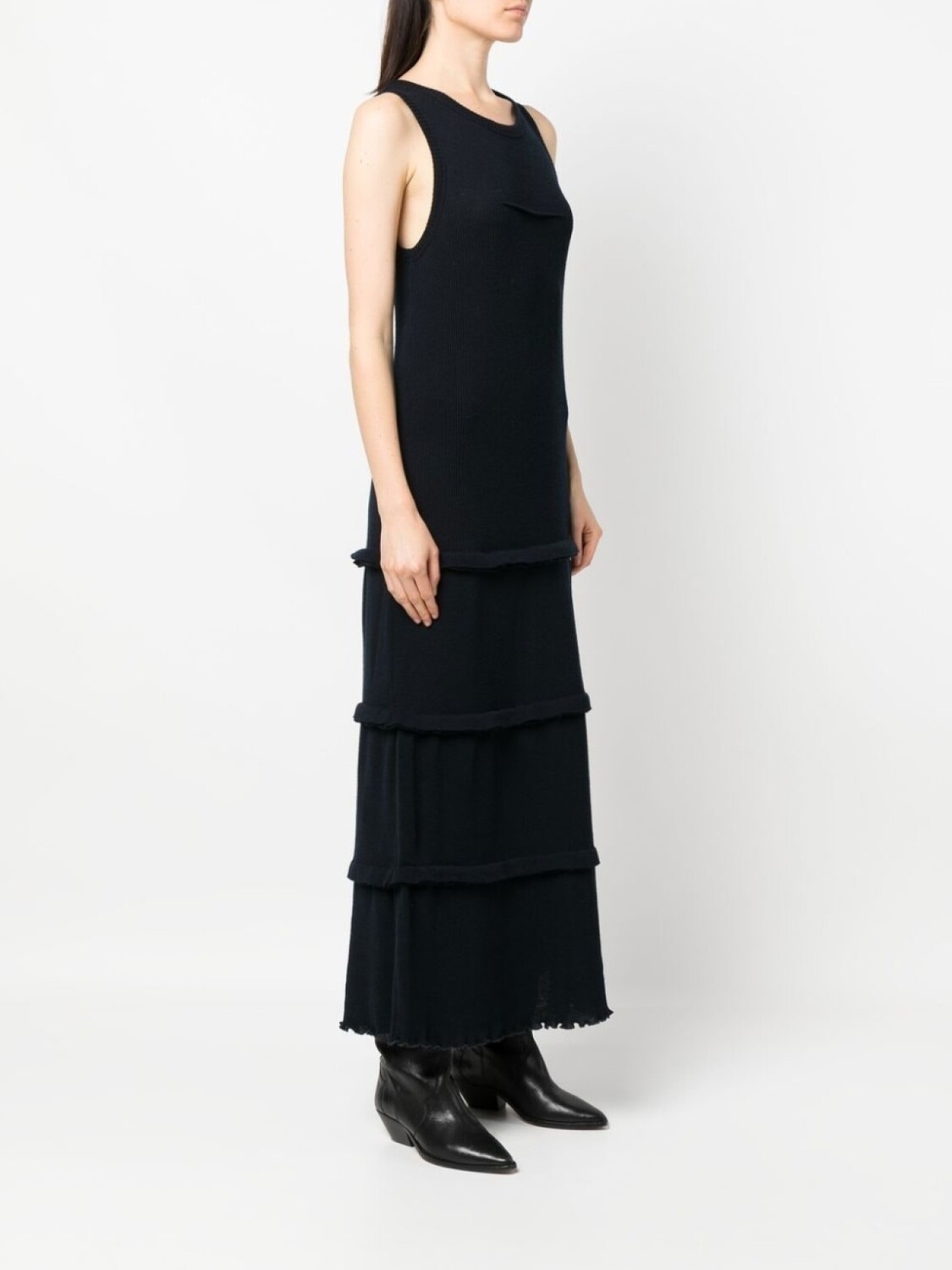 

MM6 Maison Margiela ярусное платье макси, синий