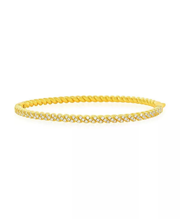 

Браслет из стерлингового серебра с фианитами и позолотой Simona, gold