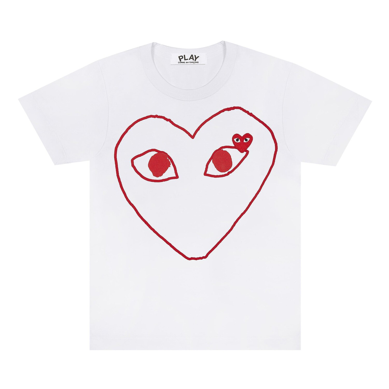 

Футболка Comme des Garçons PLAY Outline Heart, цвет Белый