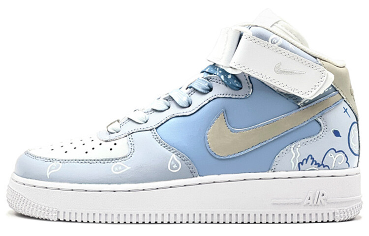 

Кроссовки Nike Air Force 1 Skateboard Shoes Men Mid-Top Blue/White