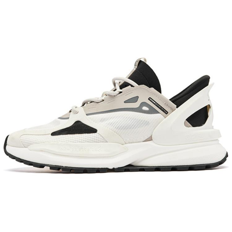 

Амортизирующие износостойкие низкие повседневные кроссовки мужские QIAODAN, цвет слоновая кость/черный