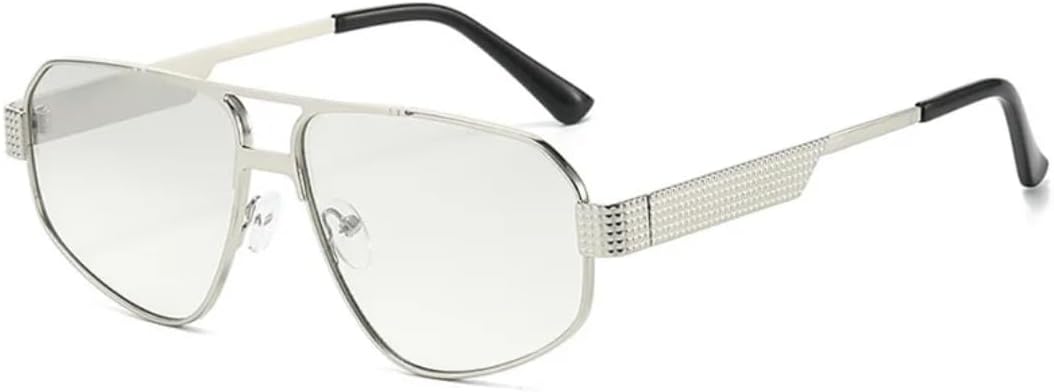 

Винтажные квадратные солнцезащитные очки для женщин и мужчин, роскошные очки в металлической оправе, панк-стиль, для вождения, защита от УФ-излучения UV400 TVTBBVV, Silvrer-lightsilver