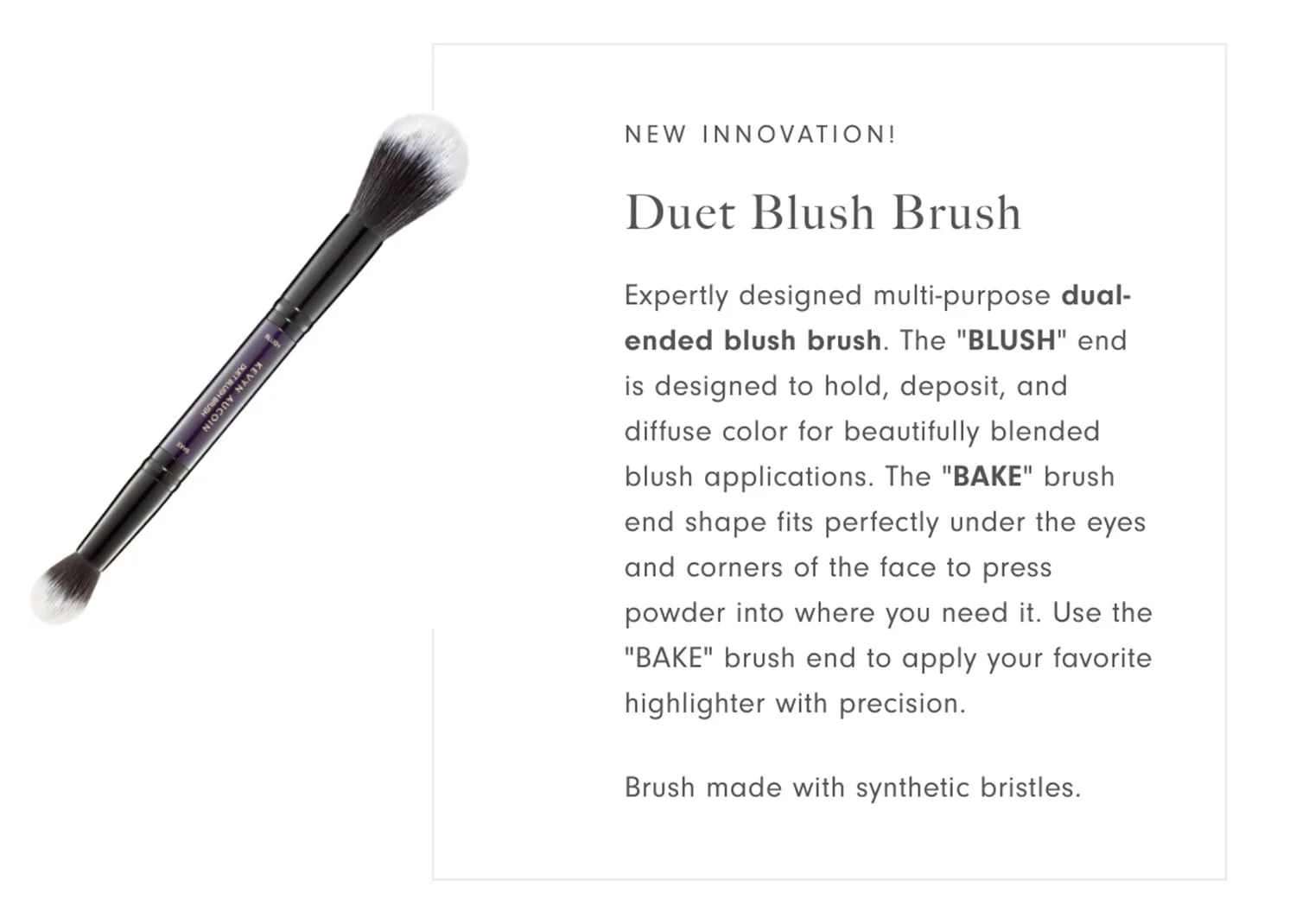 Kevyn Aucoin Duet Blush Brush: универсальная кисть для румян и запекания, No Color — фото 2