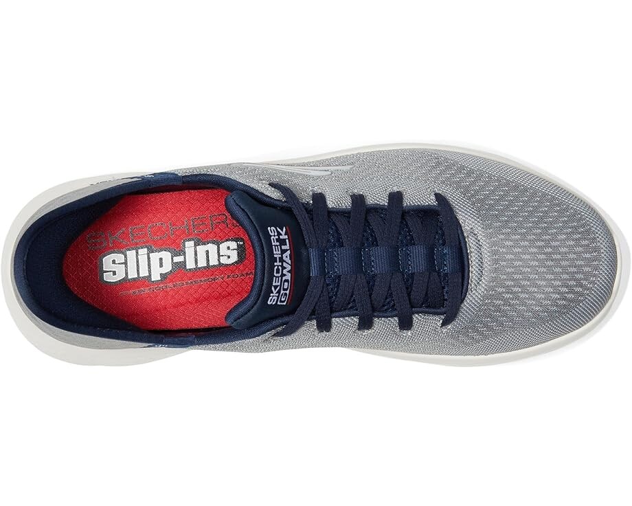 Кроссовки SKECHERS Performance Go Walk Flex - New World Hands Free Slip-Ins, цвет Grey/Navy — фото 2