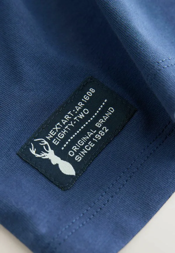 Базовая футболка с коротким рукавом и цветовыми блоками Next, Navy Blue Red — фото 2