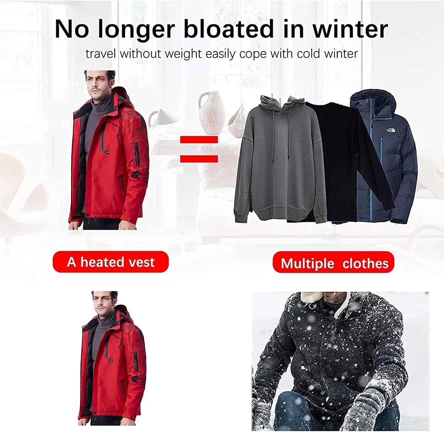 Термобелье Thermostat Heating Jacket, Red — фото 3