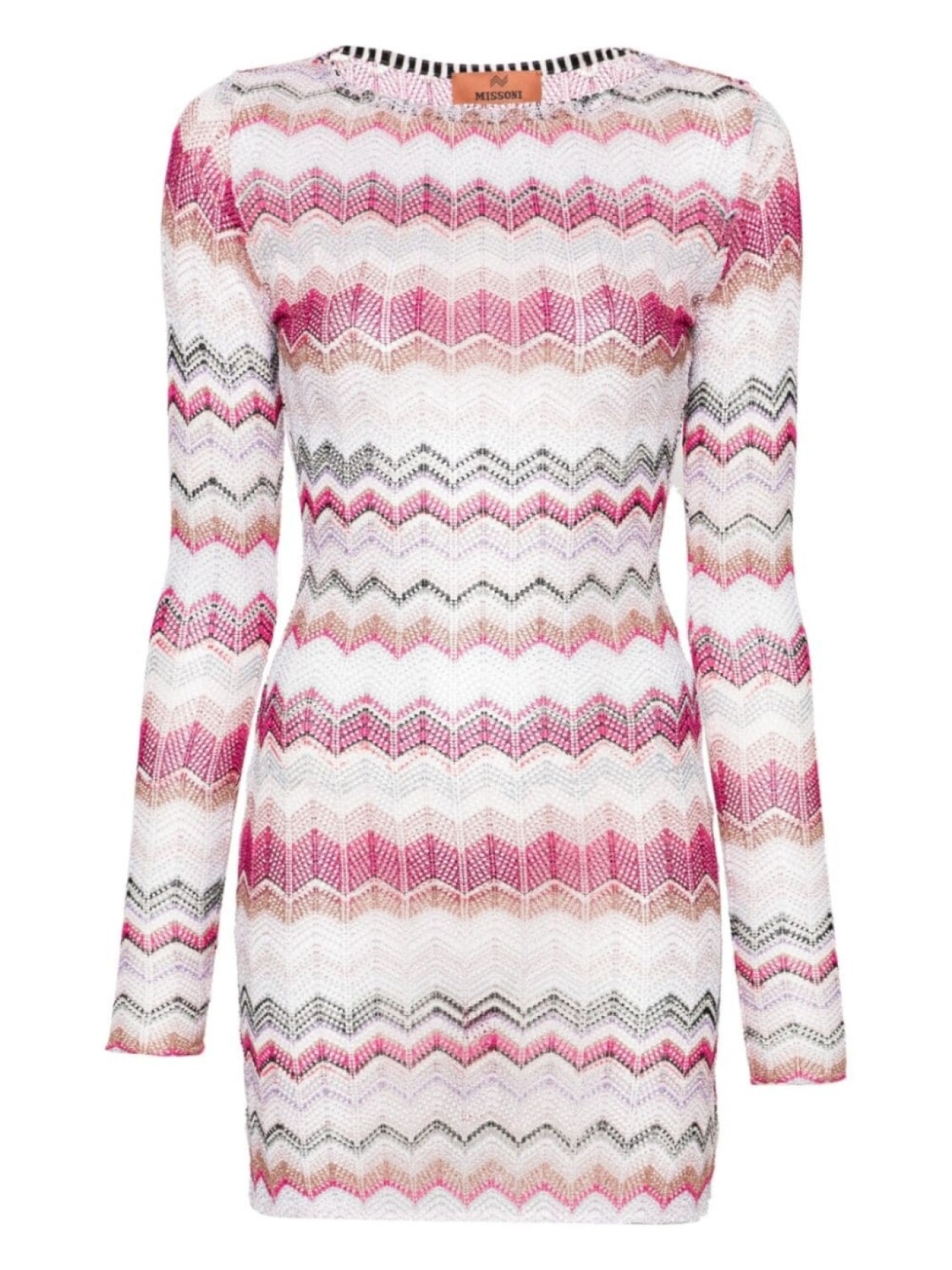 

Missoni платье мини в технике кроше с узором зигзаг, серый