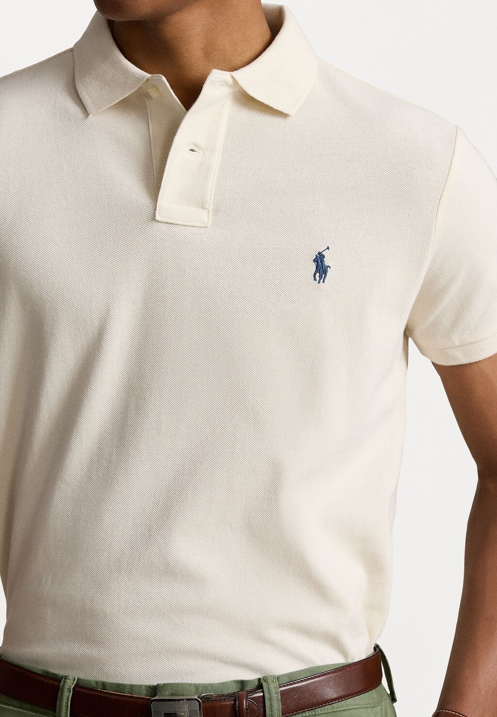 

Рубашка поло SLIM FIT MESH POLO SHIRT Ralph Lauren, кремовый