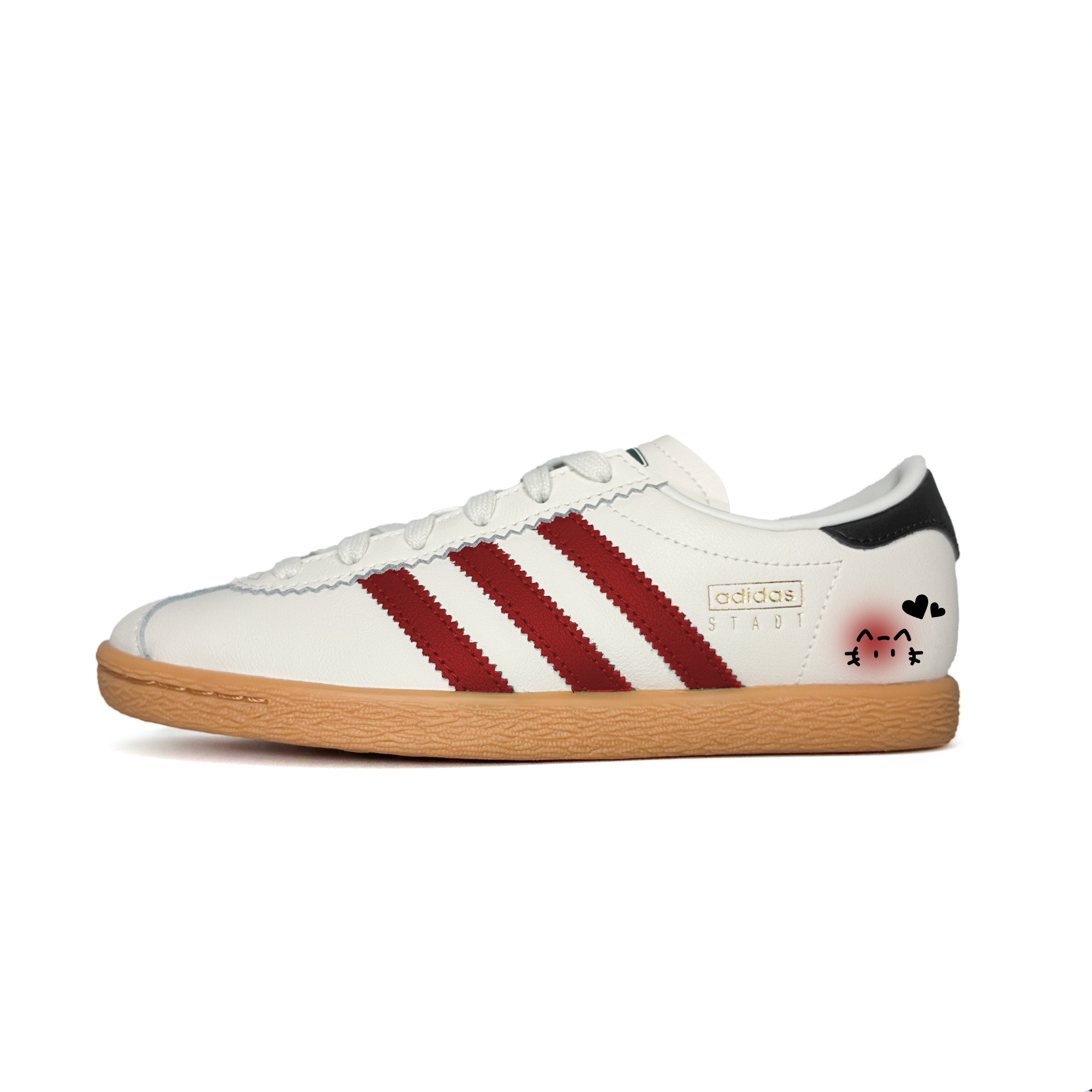 

Stadt Cute, Urban Chic Style, Girlish, Kitten Abrasion Resistant Low top German Army Trainers Unisex Adidas Originals, красный