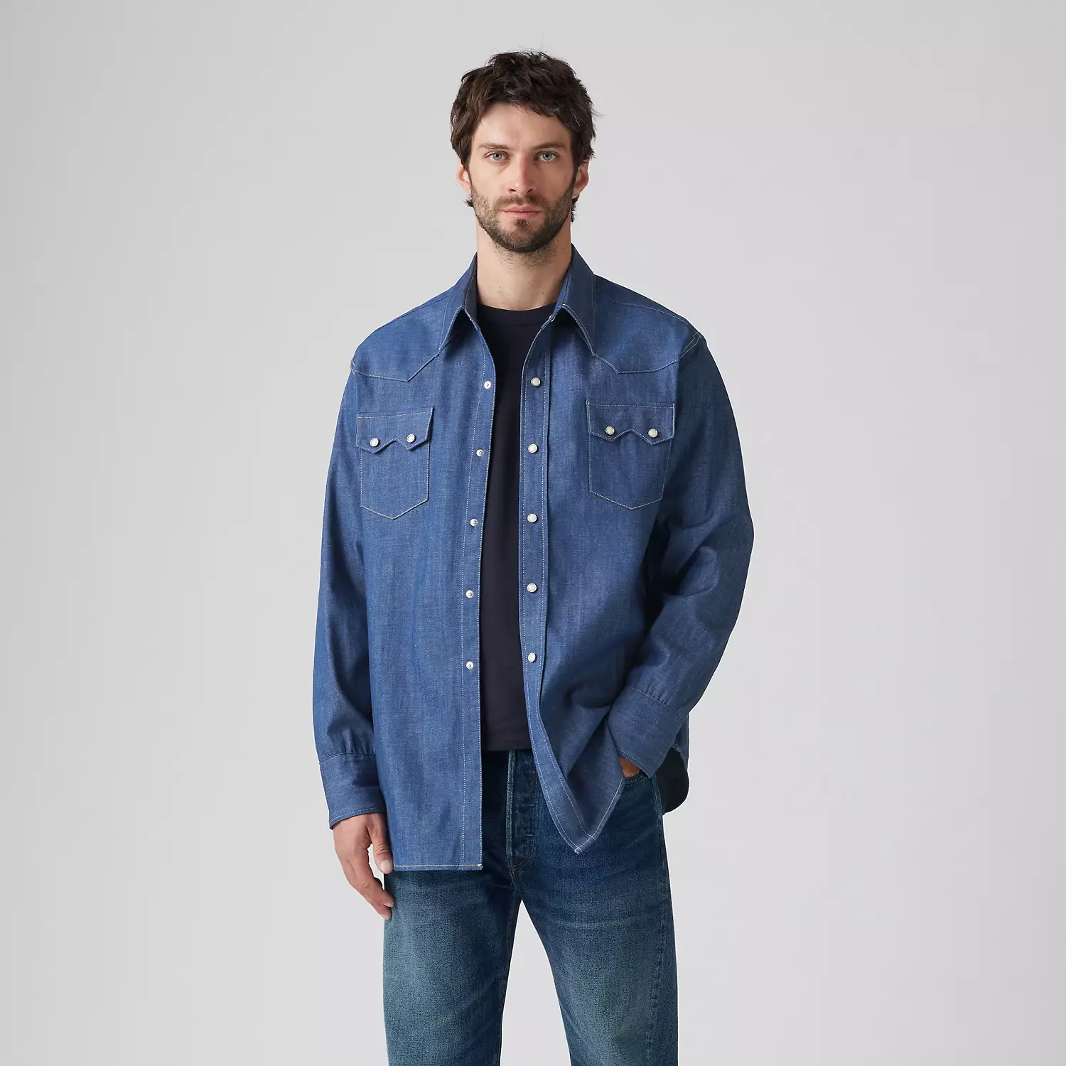 Рубашка Shorthorn Sawtooth в стиле вестерн Levi's, цвет Shorthorn Rigid - Dark Wash — фото 2