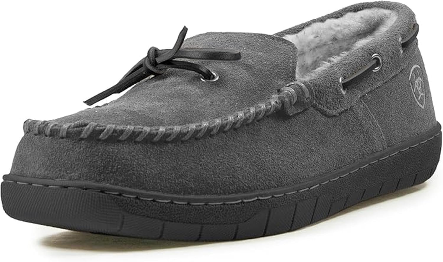 

Мужские домашние/теплые комфортные экзотические тапочки ARIAT Silversmith с квадратным носком и кожаной верхней частью, серый