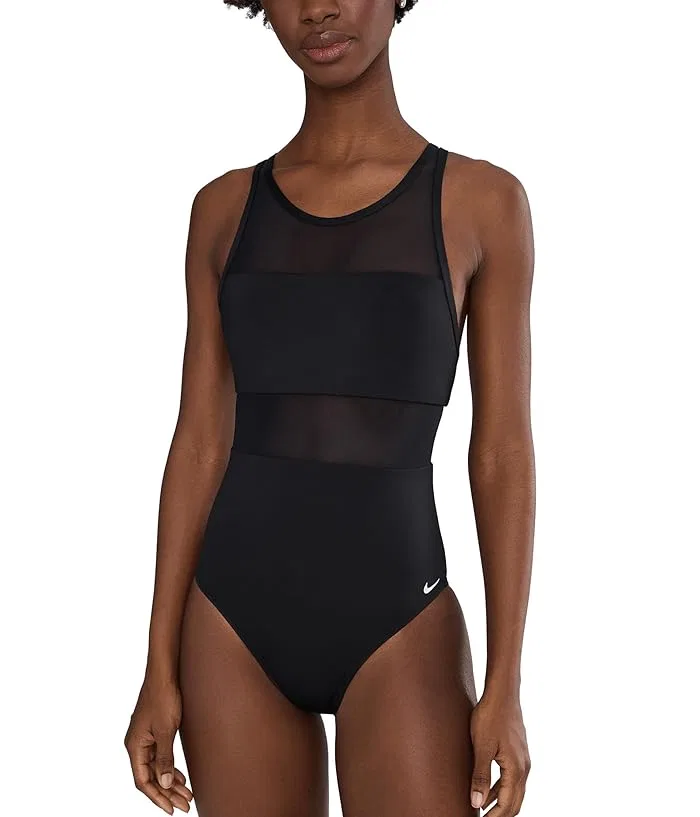 Купальник слитный Mesh V-Back Nike, Black