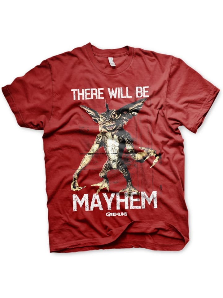 

Футболка There Will Be Mayhem T-Shirt красного цвета Gremlins, Красный, Футболка There Will Be Mayhem T-Shirt красного цвета Gremlins