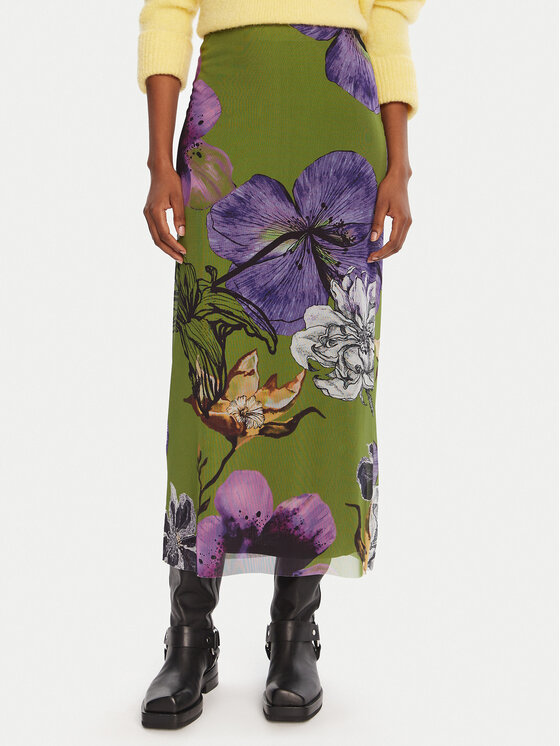 

Макси-юбка regular fit Tulleflowers Lacroix 25WWFK03 Desigual, зелёный