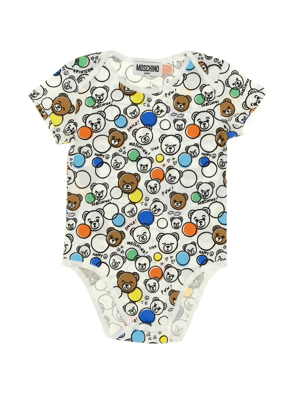 Боди с принтом медведя (набор из двух штук) Moschino Kids, белый — фото 2