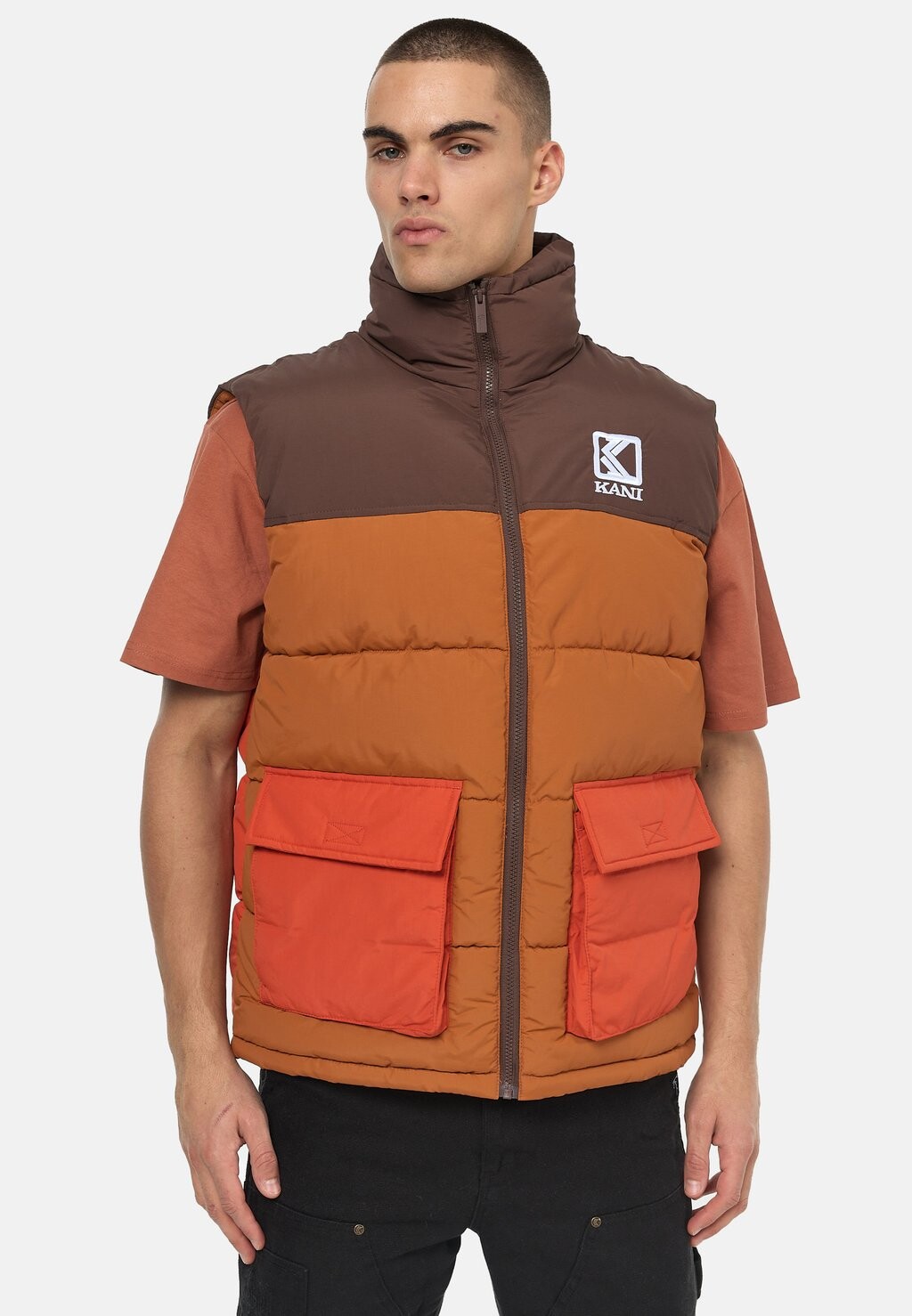 

Жилет Block Puffer Vest Karl Kani, оранжевый