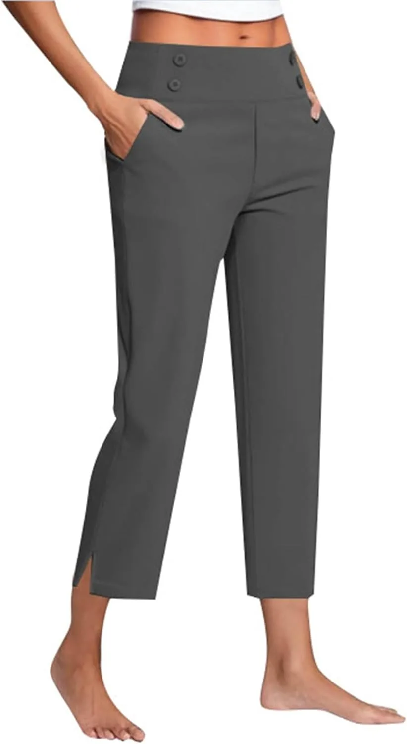 

Женские капри с высокой талией, летние, с карманами