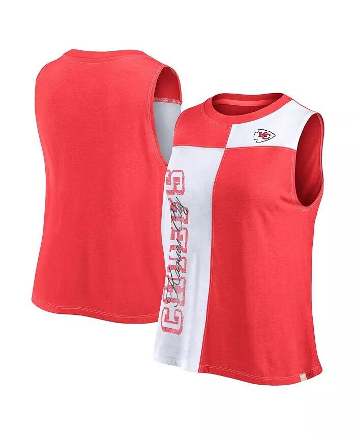 

Женская майка-топ Kansas City Chiefs Script Colorblock, красно-белая Fanatics