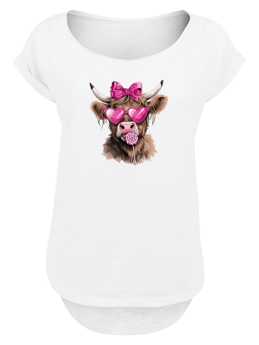 

Рубашка F4NT4STIC Highland Cow Valentinstag Sonnenbrille, белый