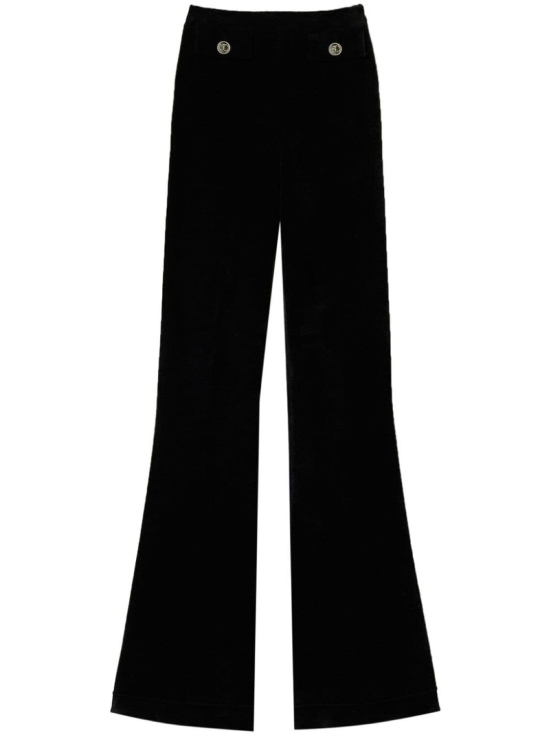 

TWINSET Oval T трикотажные расклешенные брюки, черный
