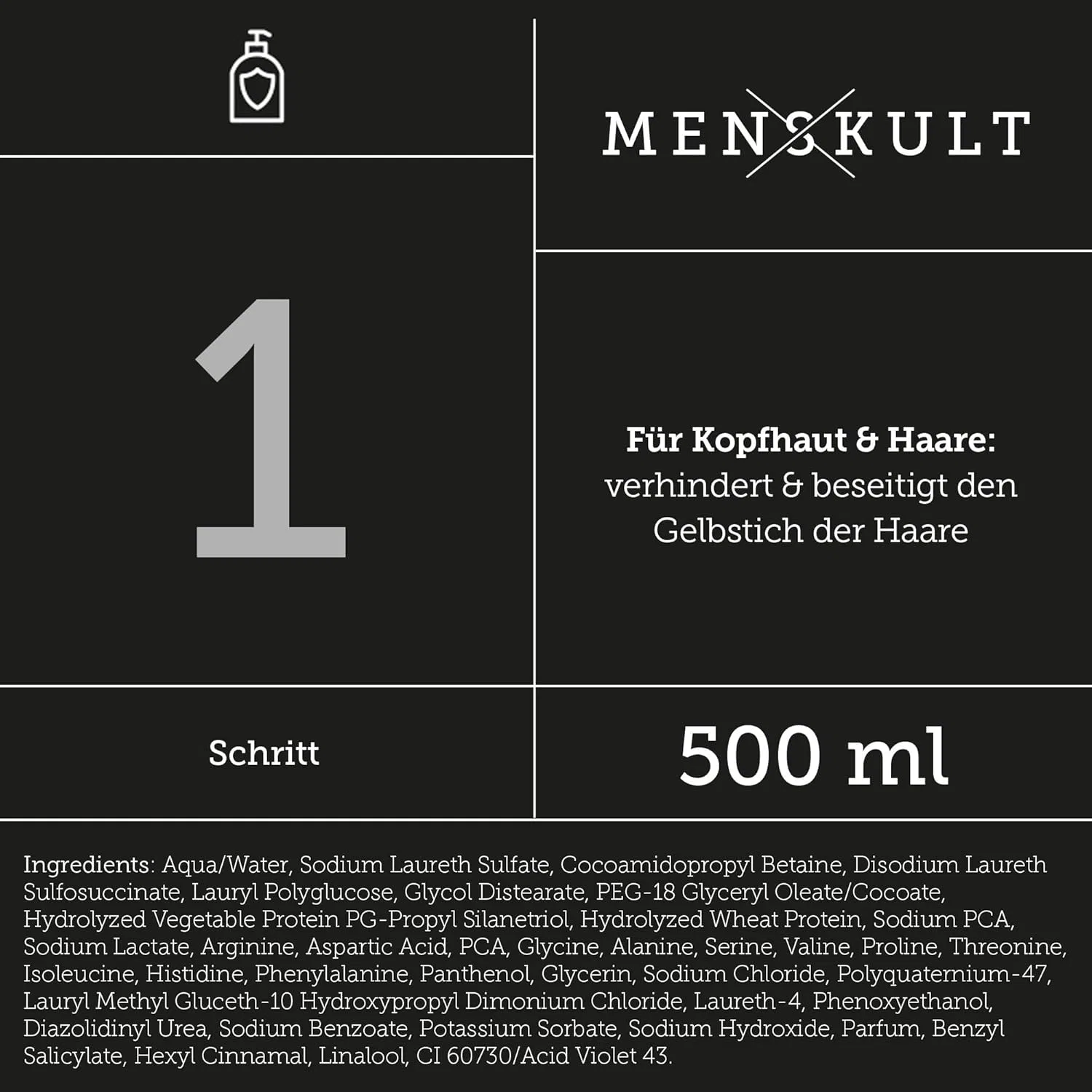 Серебряный шампунь для мужчин MENSKULT, 500 мл Menskult — фото 2