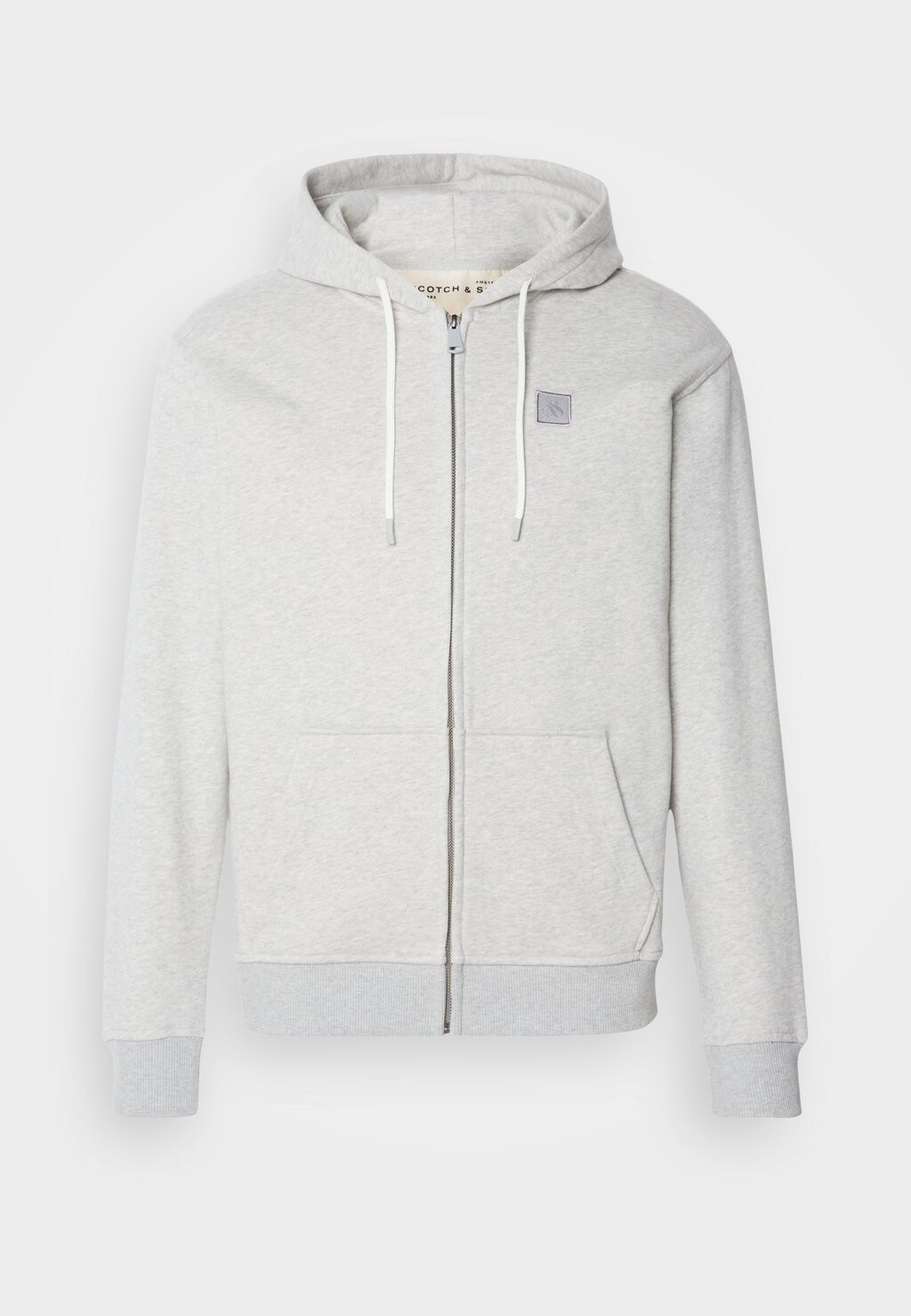 

Толстовка на молнии ESSENTIAL LOGO BADGE ZIP THROUGH HOODIE Scotch & Soda, светло-серый