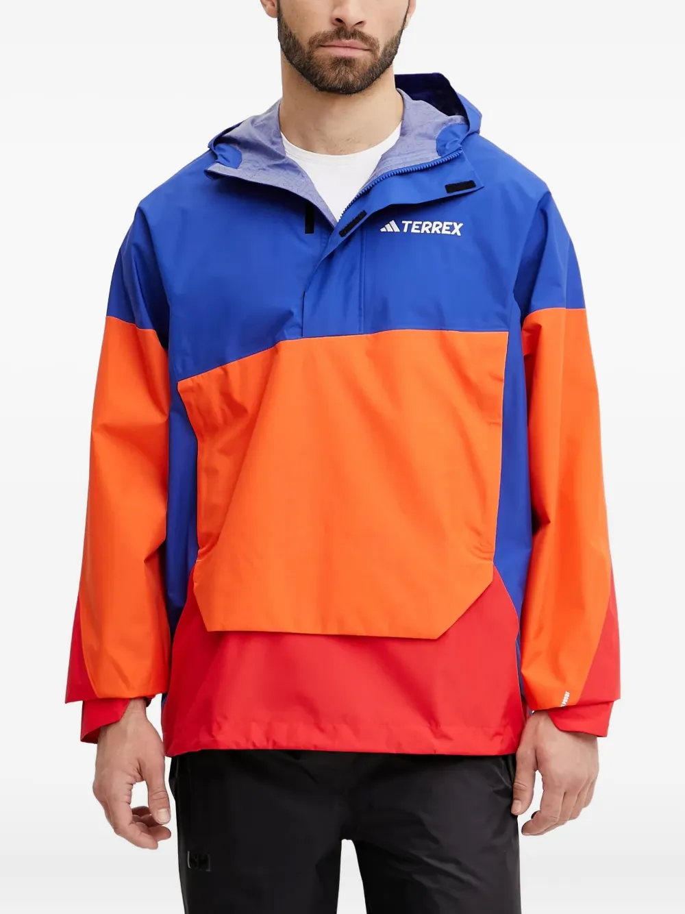 

Куртка в стиле колор-блок с капюшоном adidas, оранжевый