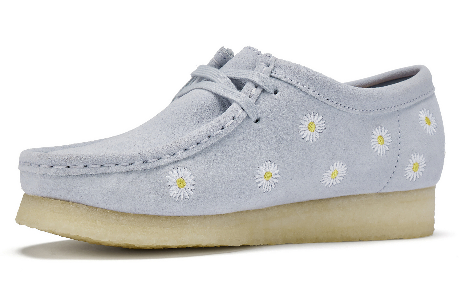 Clarks Originals Wallabee Кроссовки из замши на шнуровке, серый/белый 261756444 — фото 2