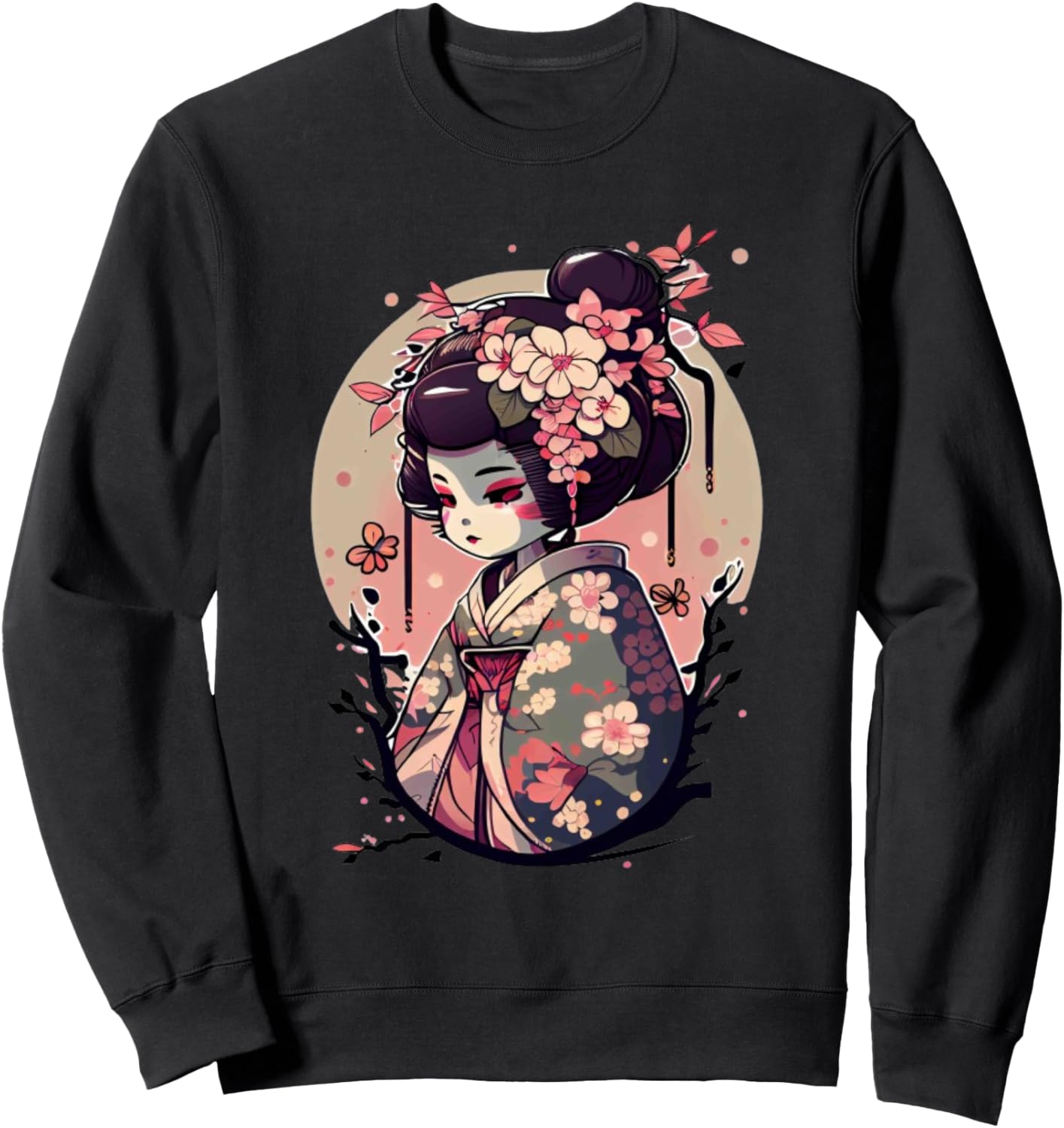 

Винтажная толстовка с изображением японской сакуры и цветущей вишни Japanese Sakura Vintage Cherry Blossoms Japan Art, черный