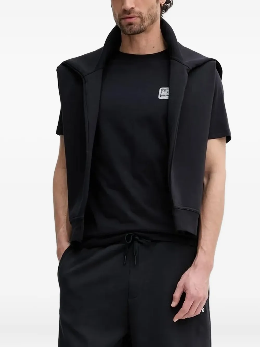 

Толстовка с логотипом на молнии до середины бедра Armani Exchange, черный