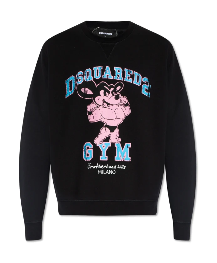 

Черная толстовка с логотипом, с длинным рукавом, из хлопка. Dsquared2, черный