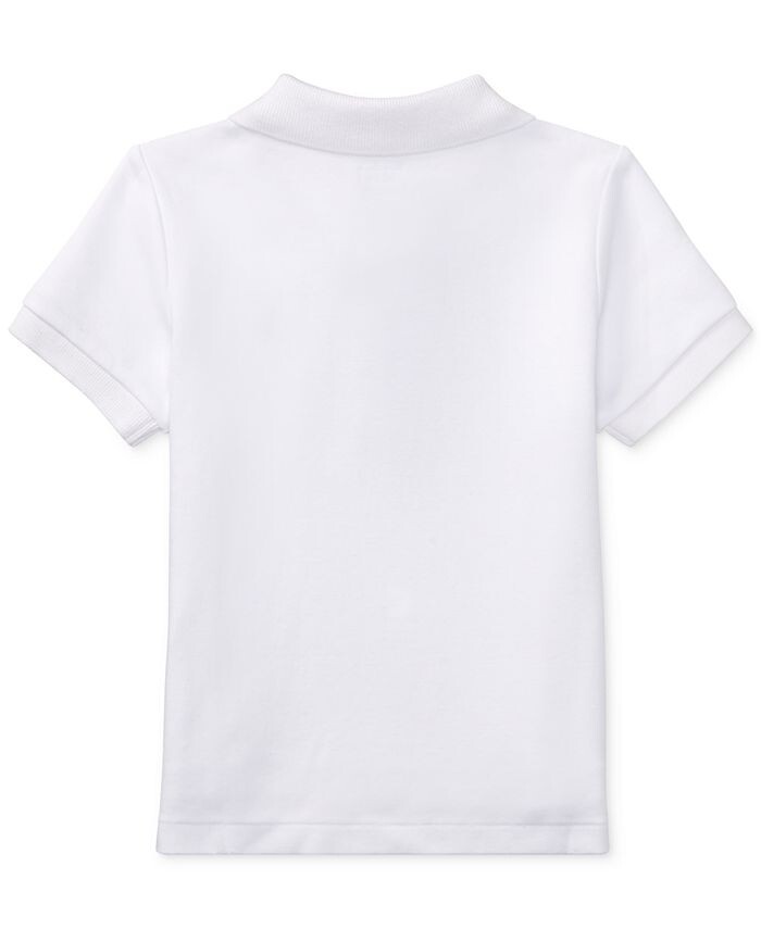 Хлопковая рубашка-поло с короткими рукавами для маленьких мальчиков Polo Ralph Lauren, белый — фото 3