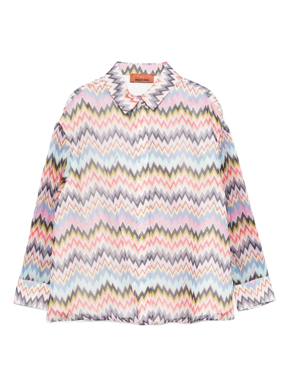 

Рубашка с узором зигзаг Missoni Kids, розовый