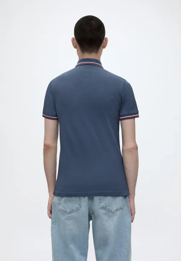 Поло Slim fit Tommy Hilfiger, цвет Эгейское море — фото 3