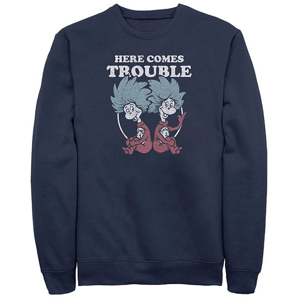 

Флисовая толстовка Big & Tall Dr Seuss Thing 1 and Thing 2 Here Comes Trouble Licensed Character
