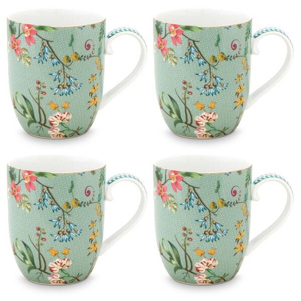 

Кружки jolie flowers i (набор из 4 шт.) Pip Studio, белый