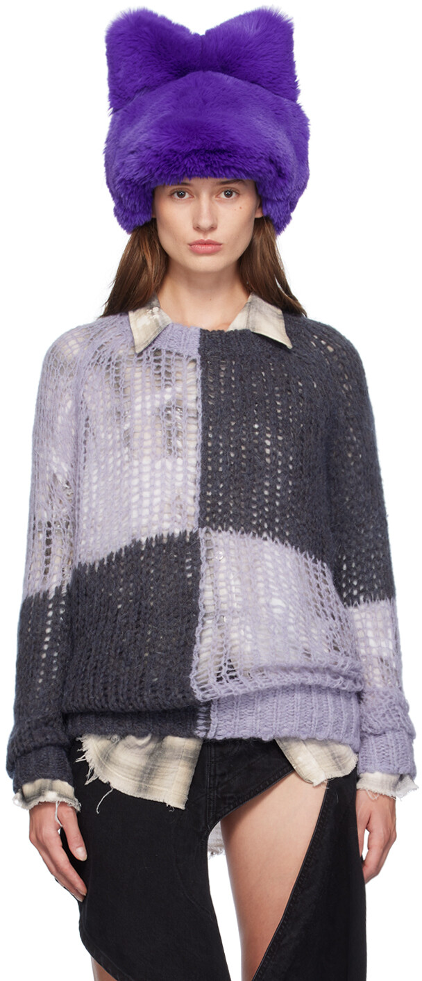 

Фиолетово-серый свободный свитер Acne Studios