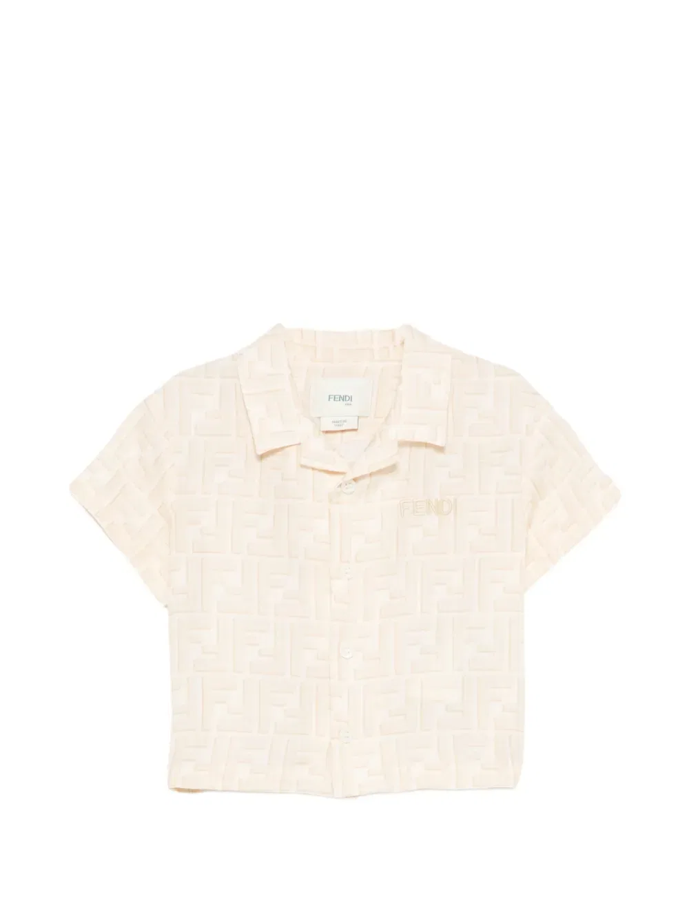Рубашка с логотипом Fendi Kids, нейтральный