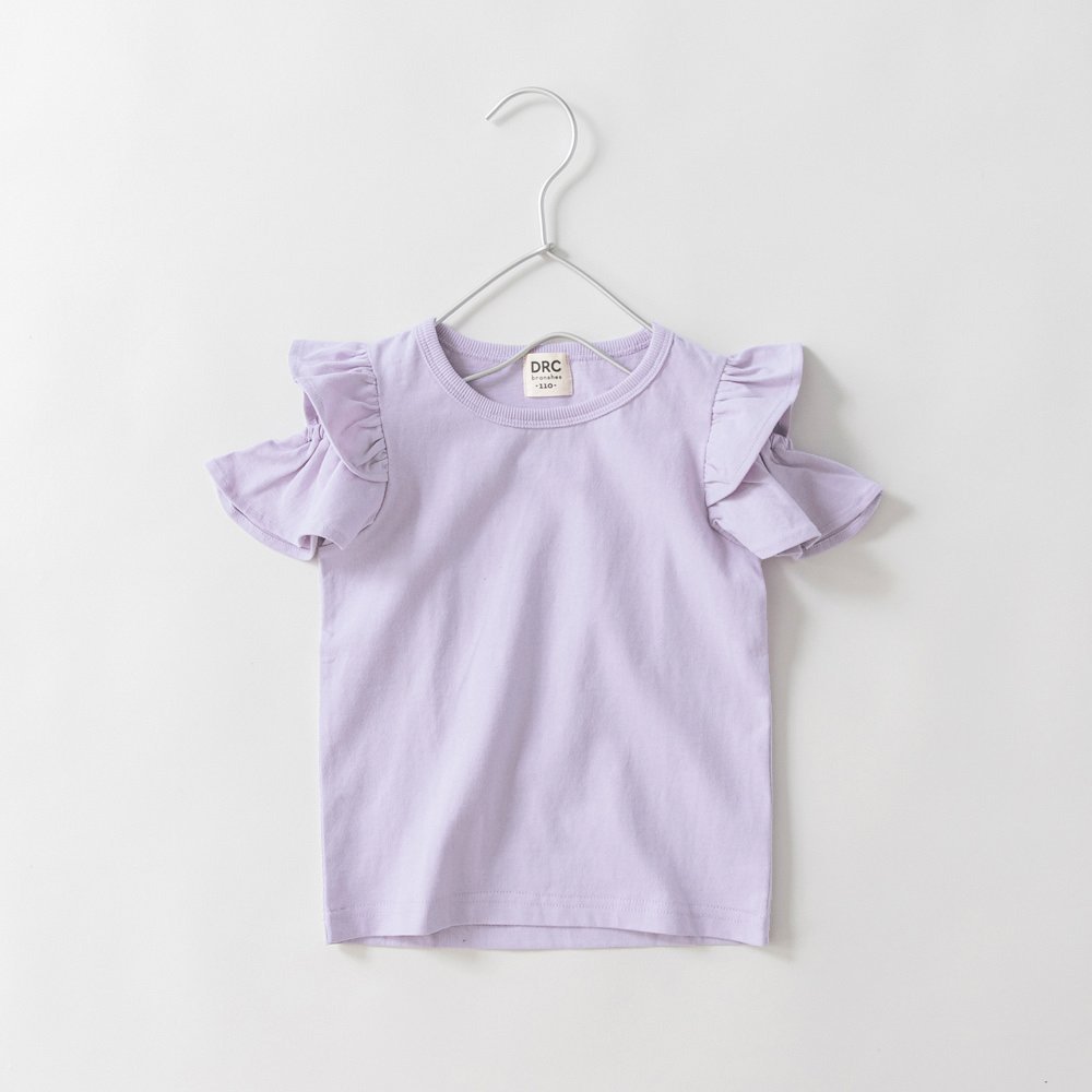 Футболка с короткими рукавами и оборками, открывающими плечи Branshes, 46: Lavender