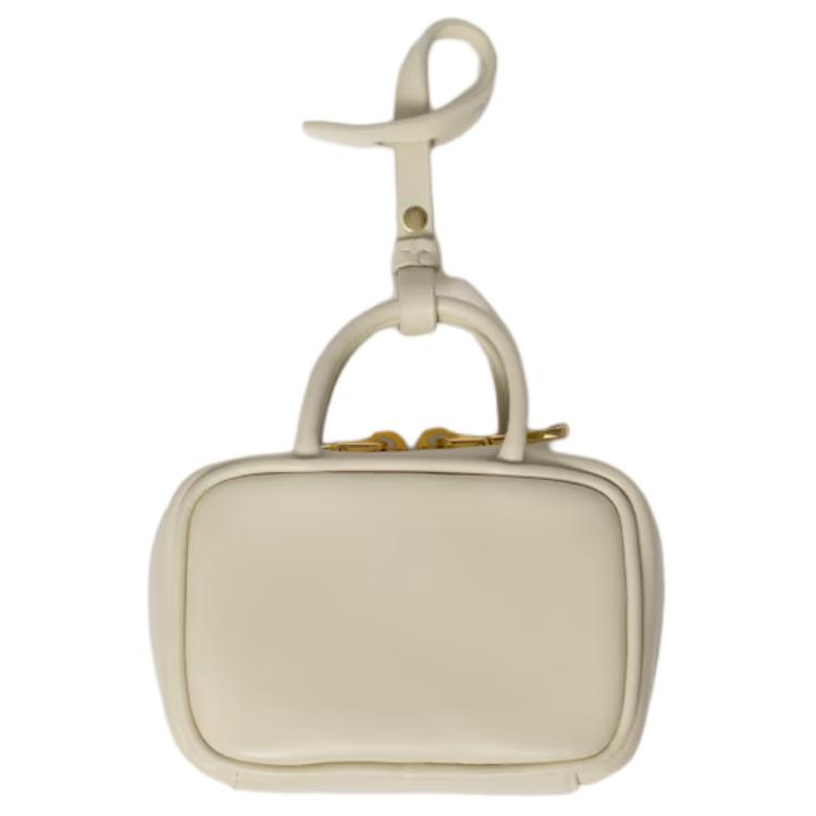Кожаный брелок для сумки аксессуар для женщин Chalk White MIU MIU, Chalk белый — фото 2