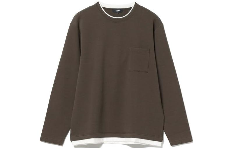 

Мужские футболки с круглым вырезом, умеренно прямой крой Beams, темный коричневый