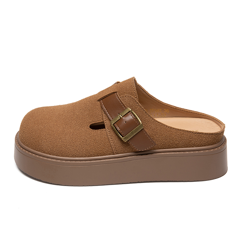 Женская обувь ZHR Casual Single Shoes Women's, цвет Camel Platform Mules