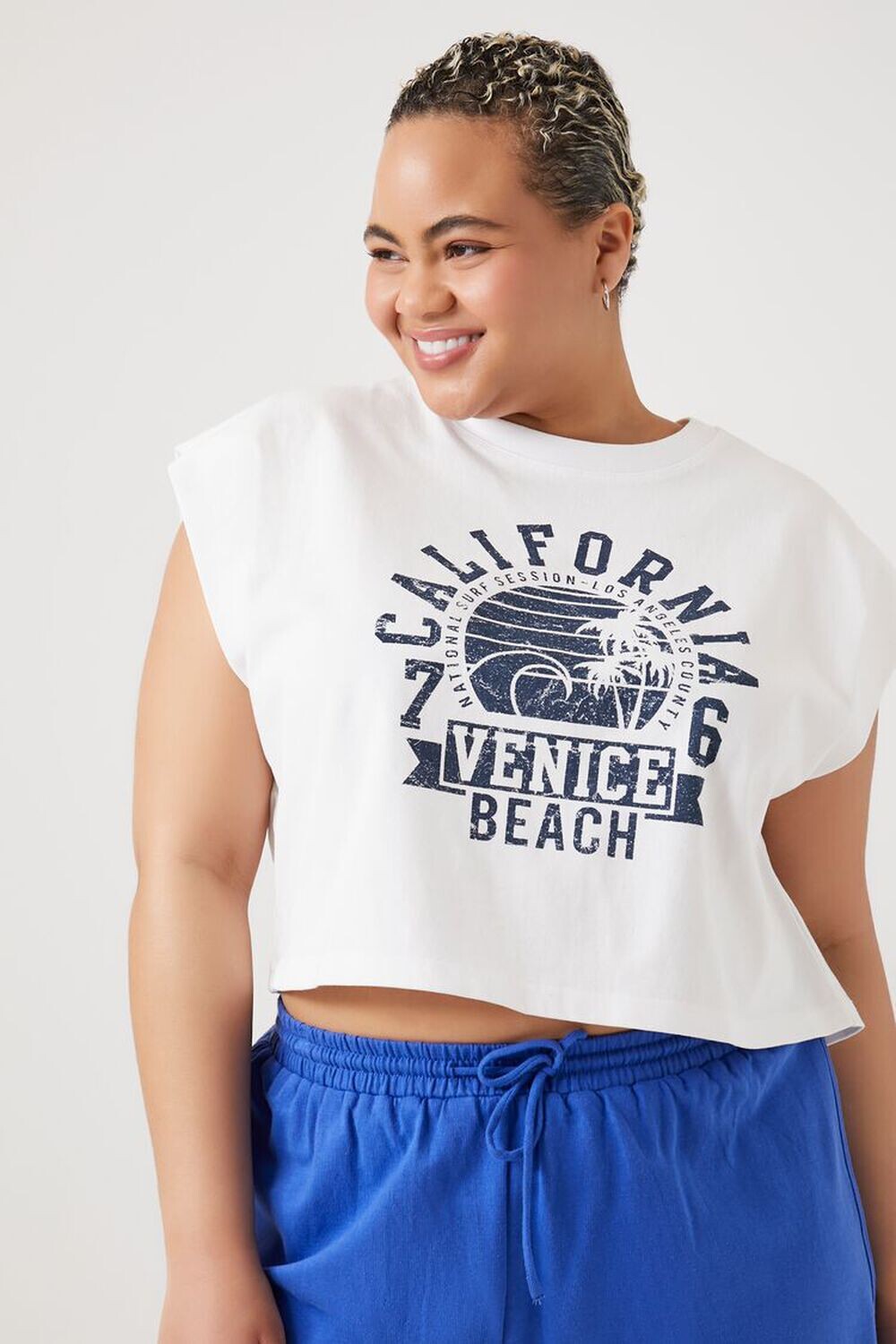 

Футболка больших размеров Venice Beach Muscle Forever 21, белый