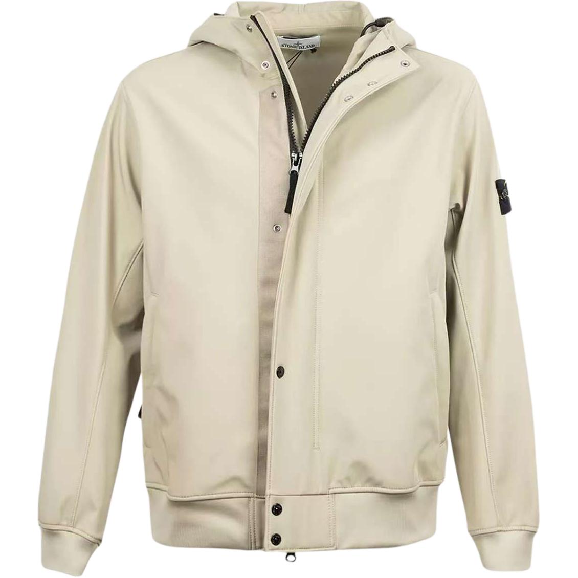 

STONE ISLAND Куртка с капюшоном и нашивкой с логотипом, Beige