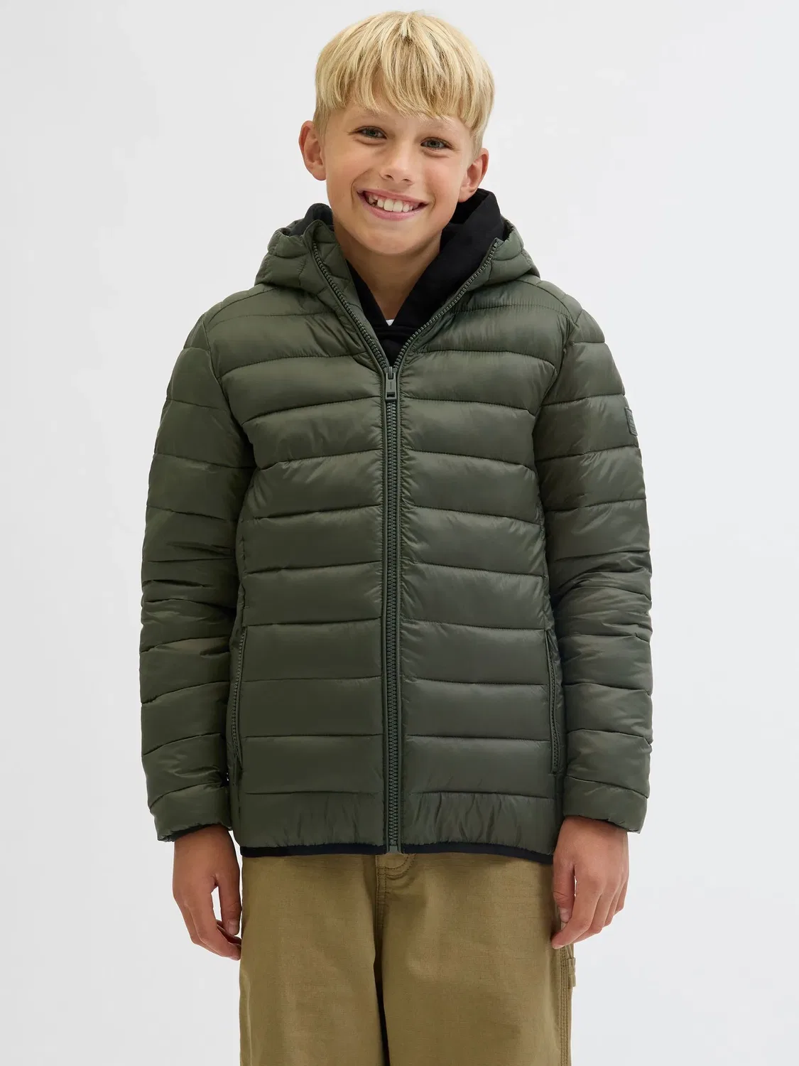 Стеганая куртка с капюшоном JACK & JONES Junior, rosiny — фото 2