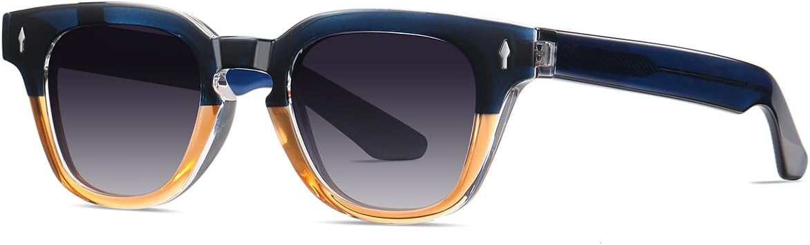 

Модные солнцезащитные очки в квадратной оправе для женщин, с ацетатными дужками, унисекс, поляризованные, мужские, защита от УФ-излучения UV400 Tr90 weiyuchen, Blue Orange Grey