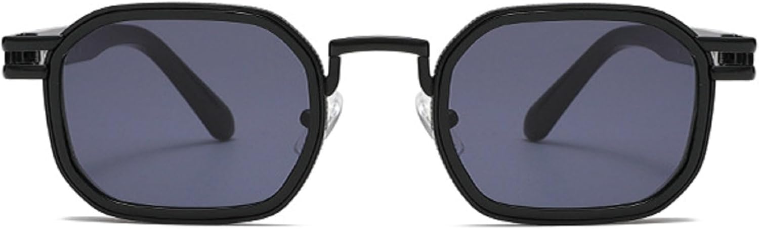 

Ретро металлические женские квадратные солнцезащитные очки, градиентные женские очки с защитой от УФ-излучения UV400, модные мужские солнцезащитные очки в стиле панк mincl, Black